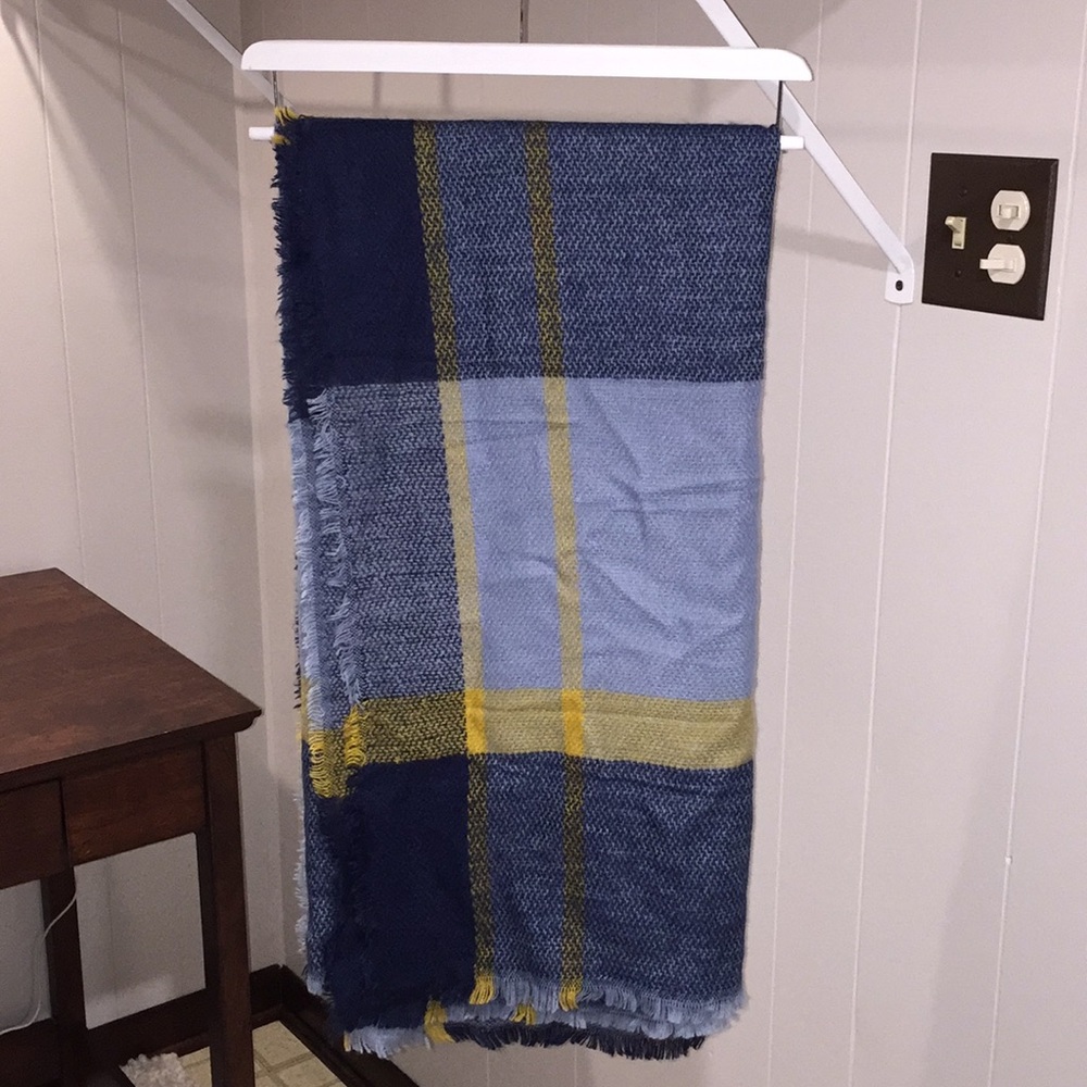 Blue/Yellow Plaid Fall Scarf